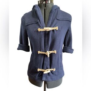 Lauren Jeans Company Ralph‎ Lauren Navy Toggle Button Hoodie Cardigan Pockets XS